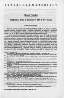 Studenci z Prus w Bolonii w XIV-XV wieku