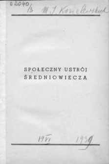 Społeczny ustrój średniowiecza