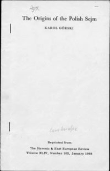 The originis of the polish sejm