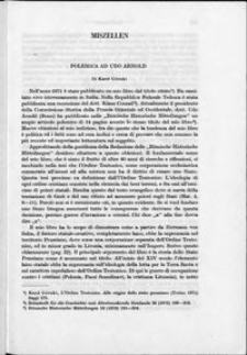 Polemica ad Udo Arnold