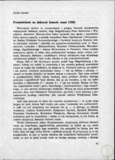 Przemówienie na doktorat honoris causa UMK