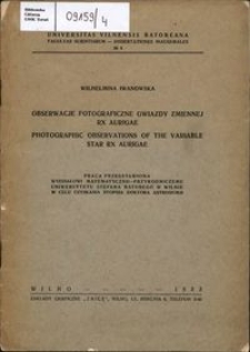 Obserwacje fotograficzne gwiazdy zmiennej RX Aurigae