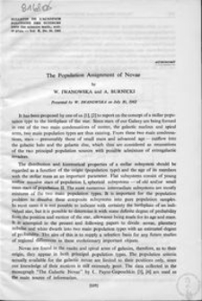 The population assignment of Novae