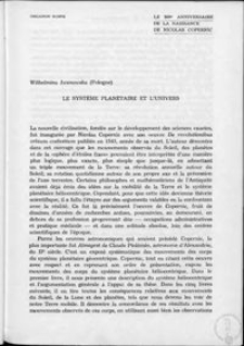 Le systeme planetaire et l'univers