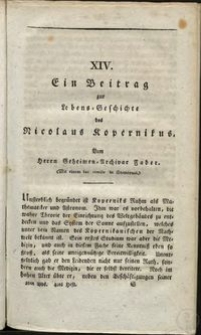 Ein Beitrag zur Lebensgeschichte des Nic. Kopernicus