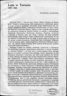 Lata w Toruniu : 1945-1962