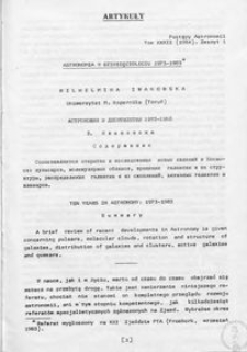 Astronomia w dziesięcioleciu 1973-1983