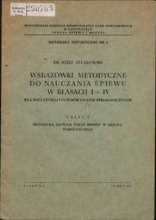Metodyka ogólna nauki śpiewu w szkole podstawowej