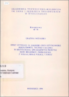 Efekt heterozji w zakresie cech użytkowości rozpłodowej, tucznej i rzeźnej w krzyżowaniu dwurasowym prostym świń belgijskiej zwisłouchej z wielką białą polską i duroc