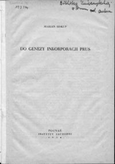 Do genezy inkorporacji Prus