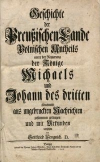Geschichte der Preußischen Lande königlisch-polnischen Antheils..., t. 8