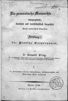 Die Provinz Ostpreussen. [Bd.] 1-3