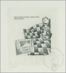 Ekslibris Friedricha Wolfentera (Amici Sumus)