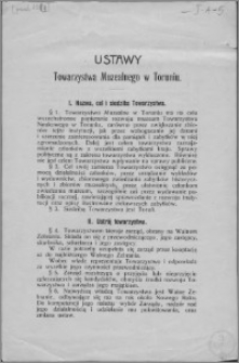 Ustawy Towarzystwa Muzealnego w Toruniu