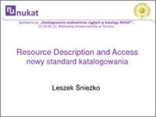 RDA - nowy międzynarodowy standard katalogowania