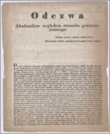 Odezwa Akademików względem stosunku pańszczyźnianego