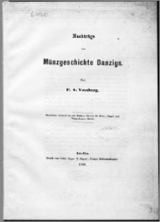 Nachträge zur Münzgeschichte Danzigs