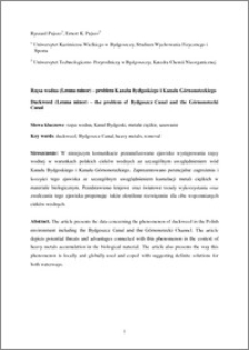 Rzęsa wodna - problem Kanału Bydgoskiego i Kanału Górnonoteckiego