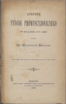 Statuta synodu prowincjonalnego w Kaliszu z r. 1420