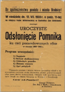 Uroczyste Odsłonięcie Pomnika