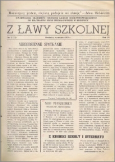 Z ławy szkolnej: Kwartalnik młodzieży szkolnej I Liceum Ogólnokształcącego im. Filomatów Ziemi Michałowskiej R. 1978, Nr. 3(12)