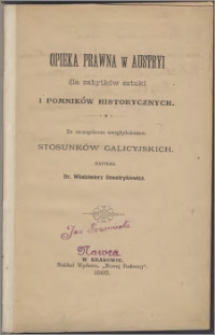 Opieka prawna w Austrii dla zabytków sztuki i pomników historycznych