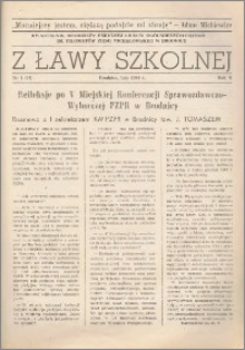 Z ławy szkolnej: Kwartalnik młodzieży szkolnej I Liceum Ogólnokształcącego im. Filomatów Ziemi Michałowskiej R. 1984, Nr. 1(34)