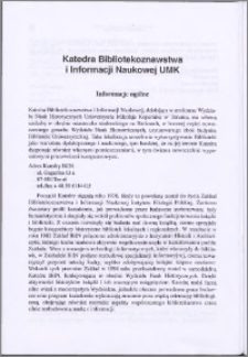 Katedra Bibliotekoznawstwa i Informacji Naukowej UMK