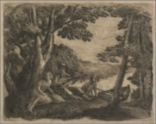 Scena rodzajowa nad jeziorem