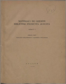 Materiały do dziejów biblioteki Zygmunta Augusta