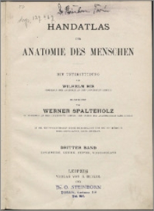 Handatlas der Anatomie des Menschen. Bd. 3, Eingeweide, Gehirn, Nerven, Sinnesorgane