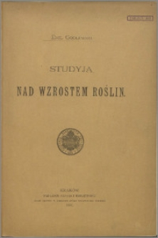 Studia nad wzrostem roślin